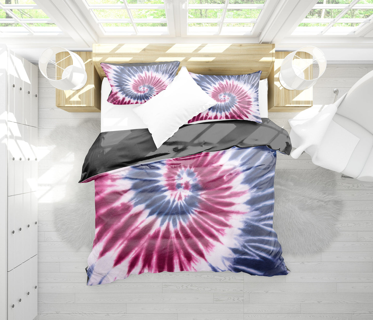 Red, White & Blue Tie Dye Bedding Set