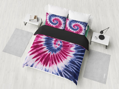 Red, White & Blue Tie Dye Print Bedding Set