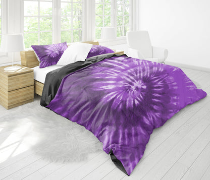Purple Tie Dye Print Bedding Set