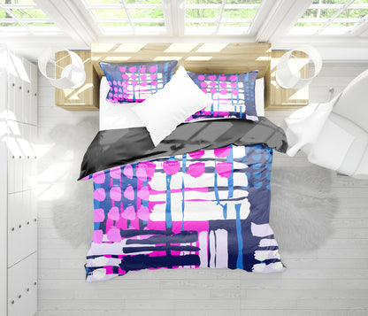 Pink & Purple Abstract Art Bedding Set