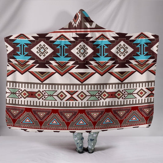 Brown Boho Aztec Hooded Blanket