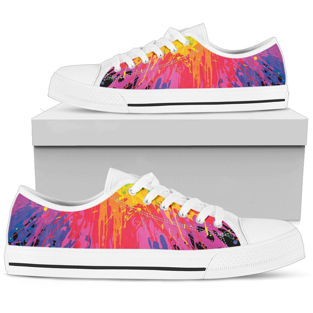 Colorful Paint Splatter Abstract Art Shoes