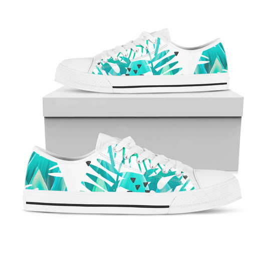 Light Green Teal Floral Shoes