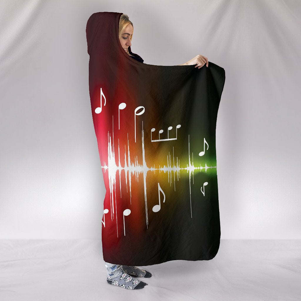 Colorful Musical Notes Hooded Blanket