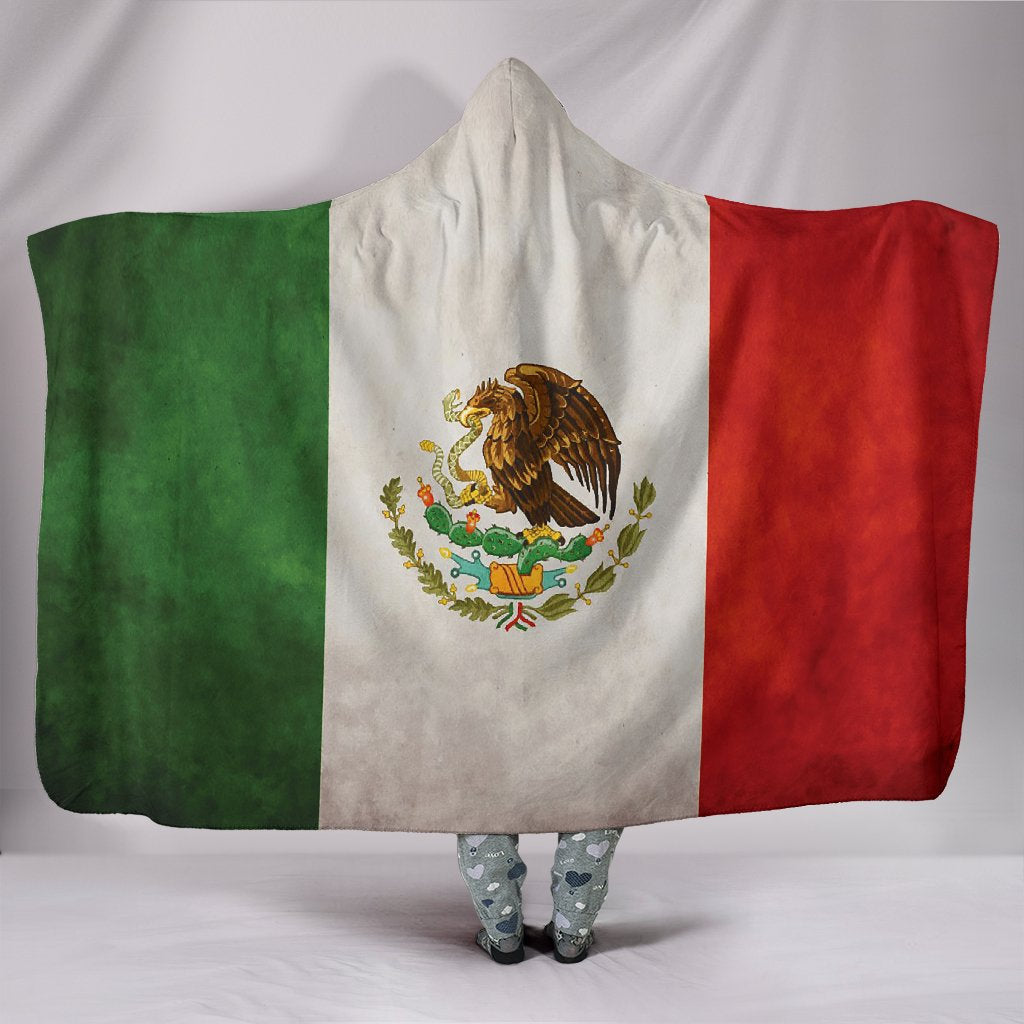 Mexican Flag Hooded Blanket