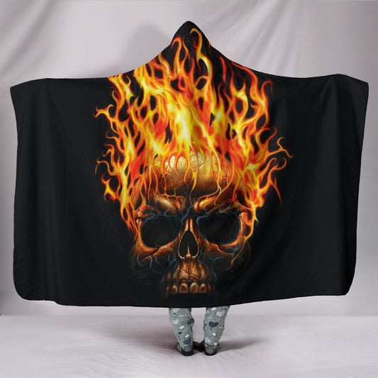 Burning Skull Hooded Blanket