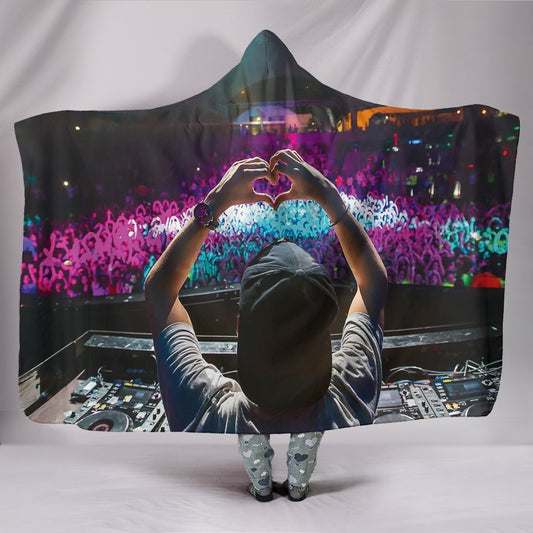 Heart DJ Hooded Blanket