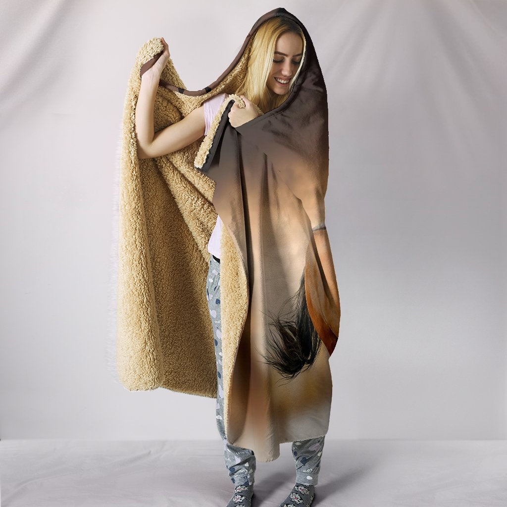 Running Horses Hooded Blanket