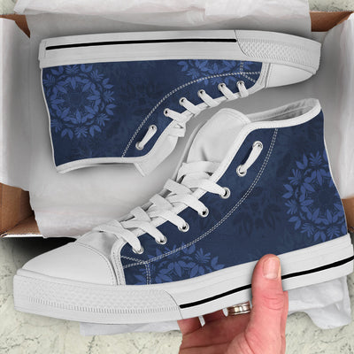 Navy Blue Mandalas High Top Shoes