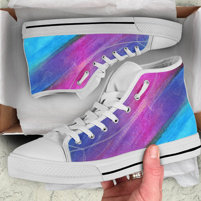 Blue & Purple Abstract Art High Top Shoes