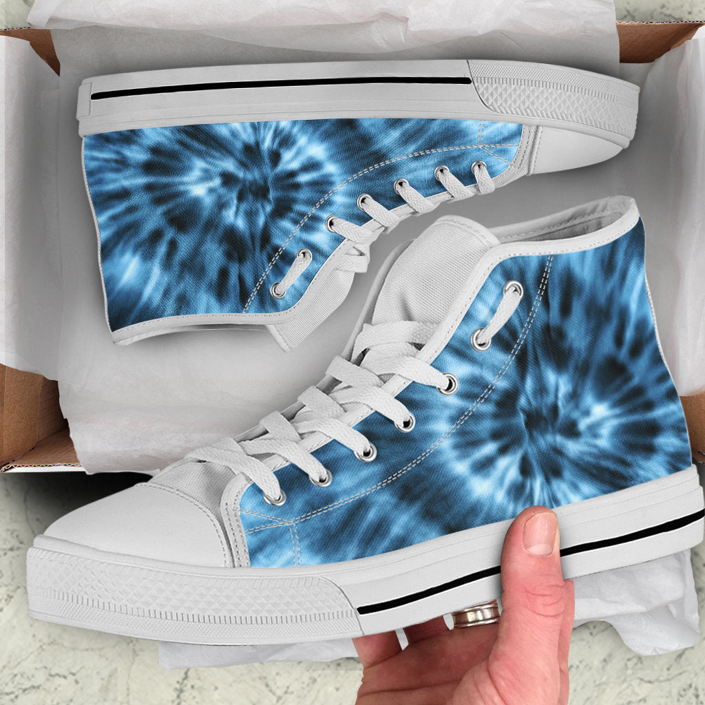 Blue Tie Dye High Top Shoes