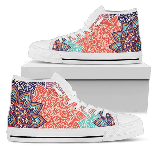 Colorful Floral Mandalas High Top Shoes