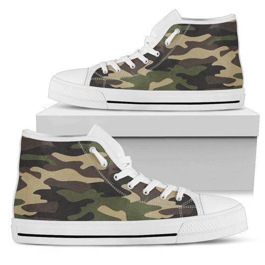 Army Green Camouflage High Top Shoes