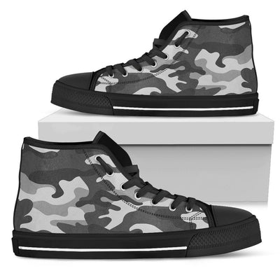 Grey Camouflage High Top Shoes