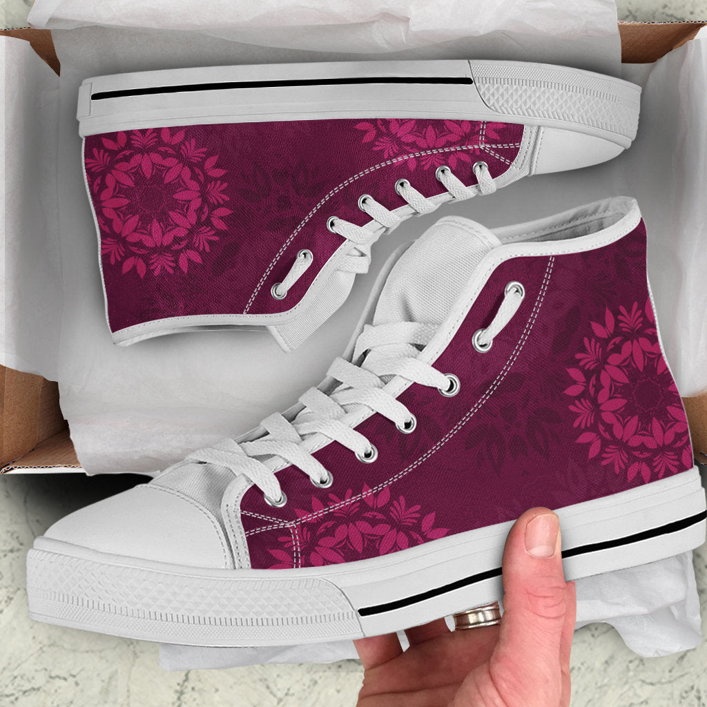 Magenta Mandalas High Top Shoes