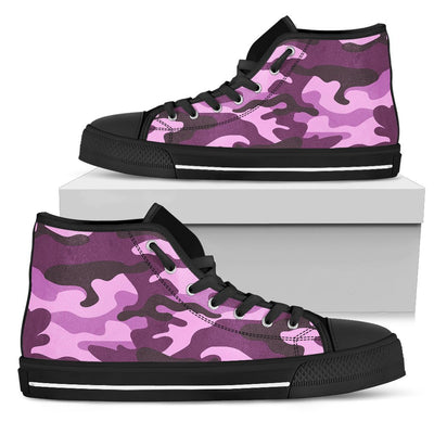 Purple Camouflage High Top Shoes