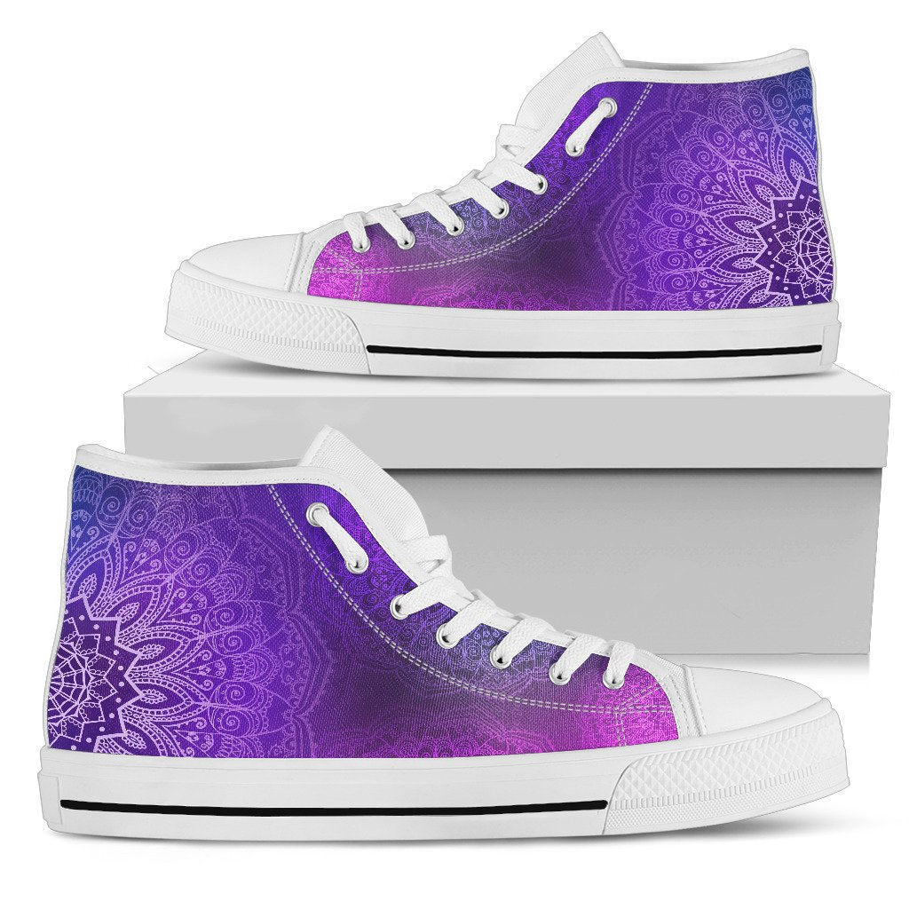 Purple Mandalas High Top Shoes