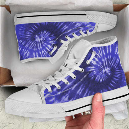 Purple Tie Dye Print High Top Shoes