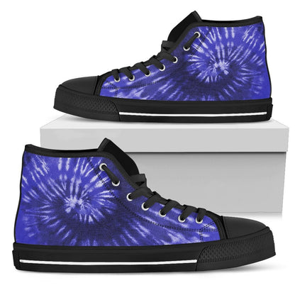 Purple Tie Dye Print High Top Shoes