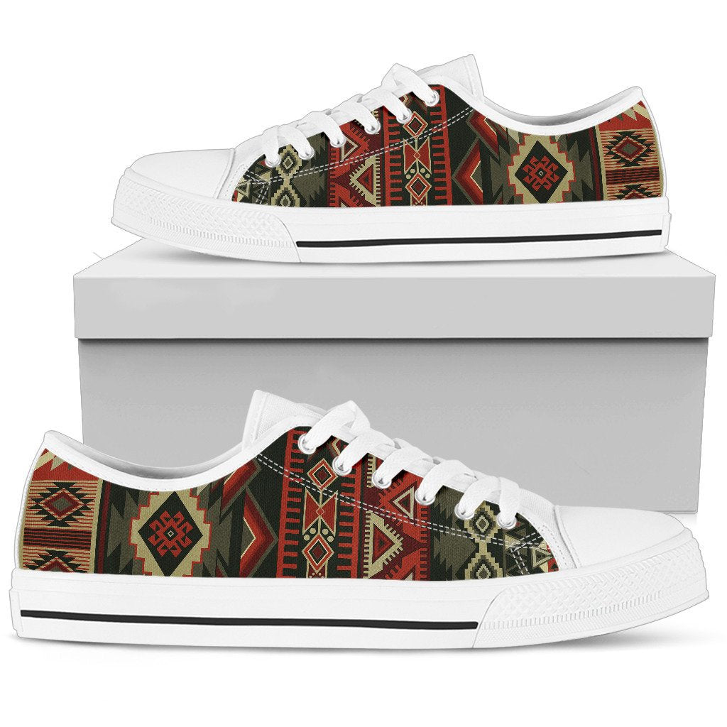 Red & Brown Boho Aztec Shoes