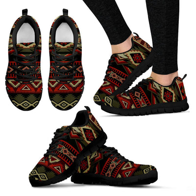 Red & Brown Boho Aztec Sneakers