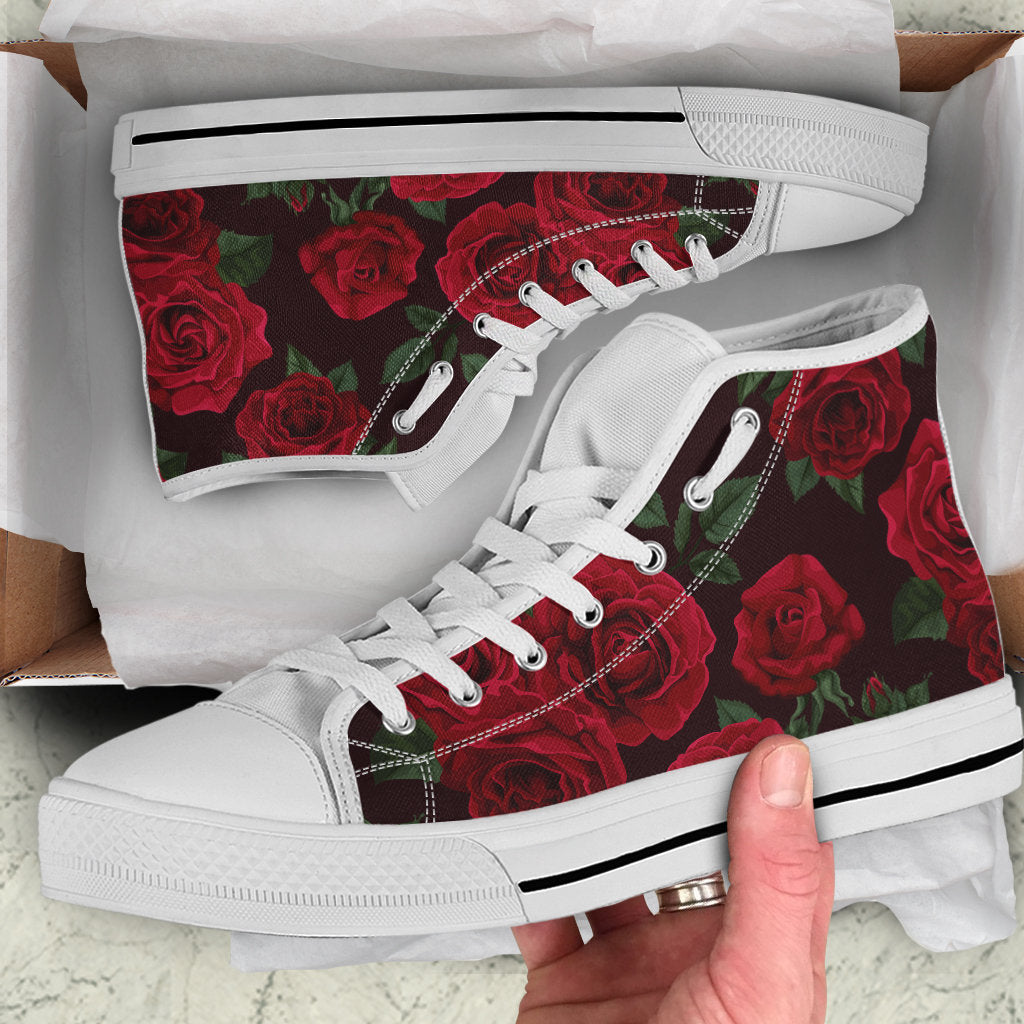 Red Roses High Top Shoes