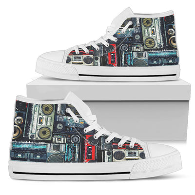 Vintage Boombox Stereos High Top Shoes
