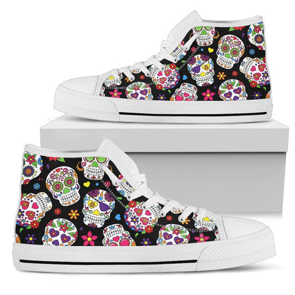 Colorful Sugar Skulls High Top Shoes
