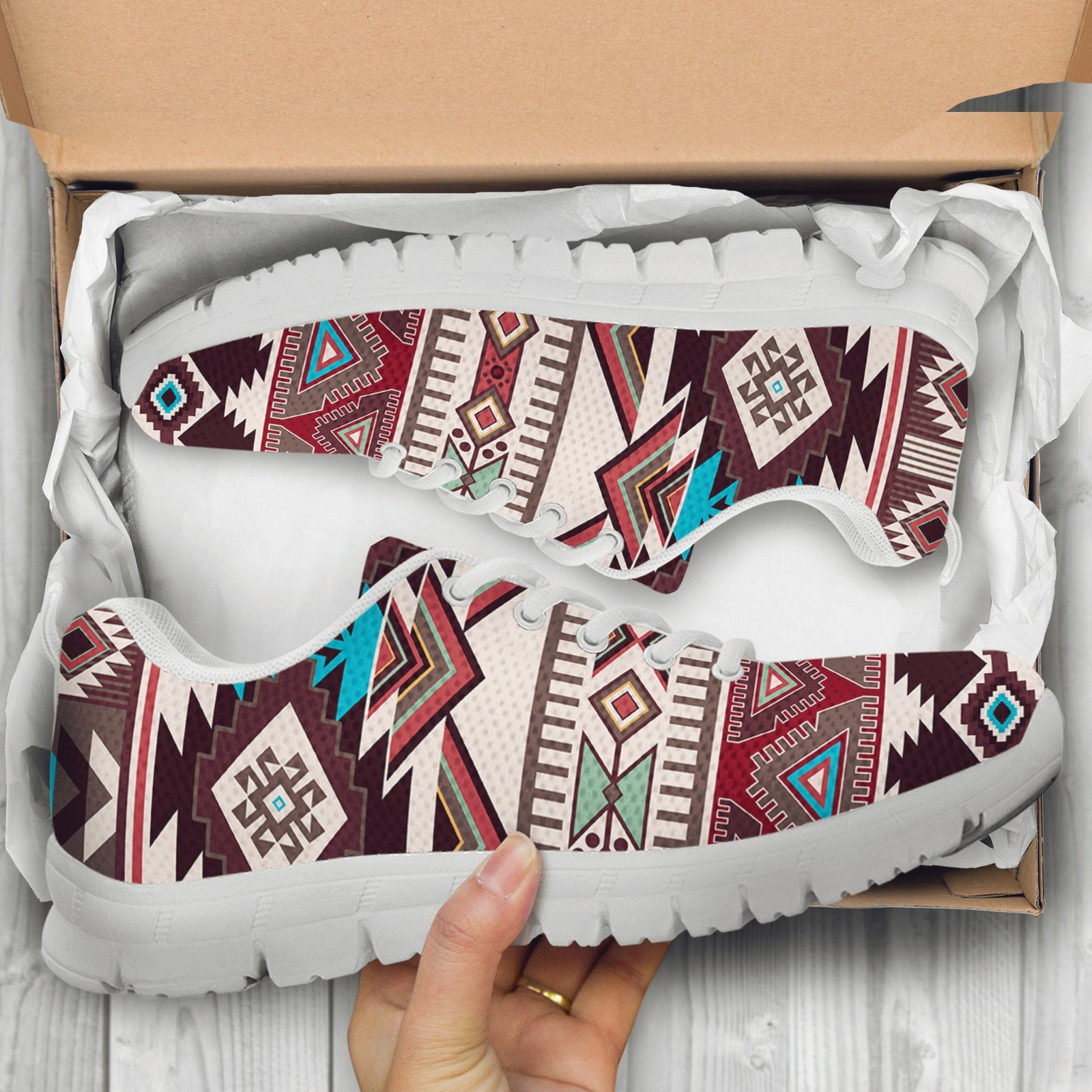Brown Boho Aztec Sneakers