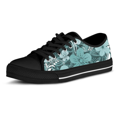 Light Green Teal Aloha Flowers Shoes