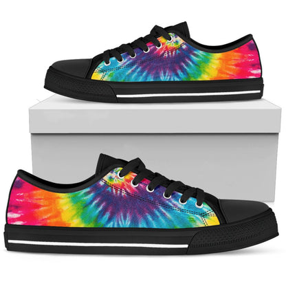 Colorful Tie Dye Print Spiral Low Top Shoes