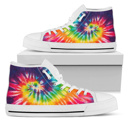 Colorful Tie Dye Print Spiral High Top Shoes