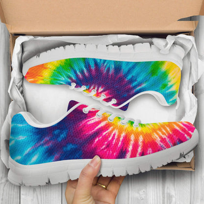 Colorful Tie Dye Print Spiral Sneakers