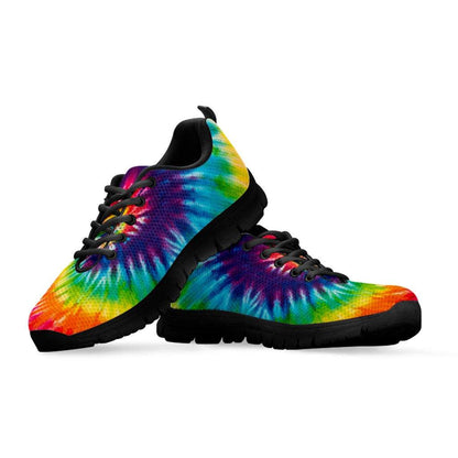 Colorful Tie Dye Print Spiral Sneakers