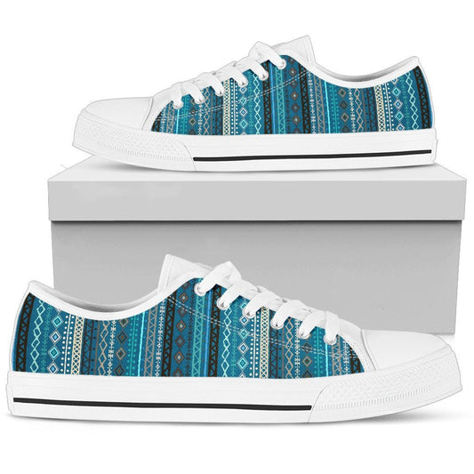 Light Green Teal Boho Stripes Shoes