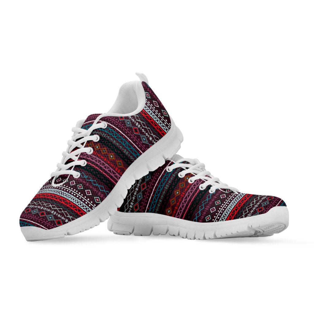 Red Boho Stripes Sneakers