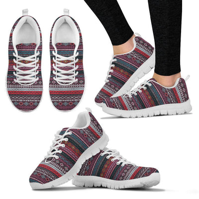 Red Boho Stripes Sneakers