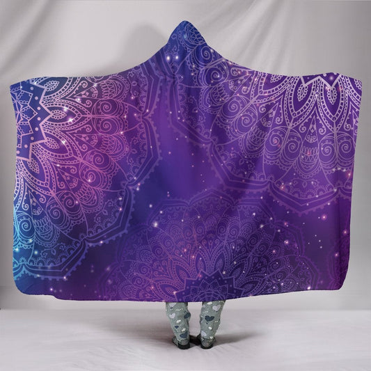 Purple Mandalas Hooded Blanket