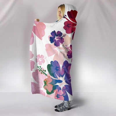 Colorful Aloha Flowers Hooded Blanket