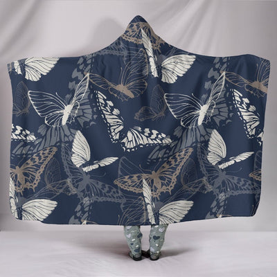 Abstract Butterflies Hooded Blanket