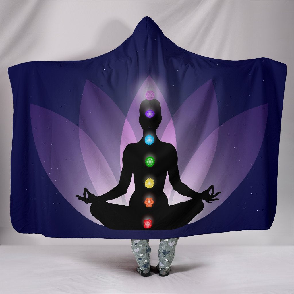 Meditator Chakra Lotus Hooded Blanket