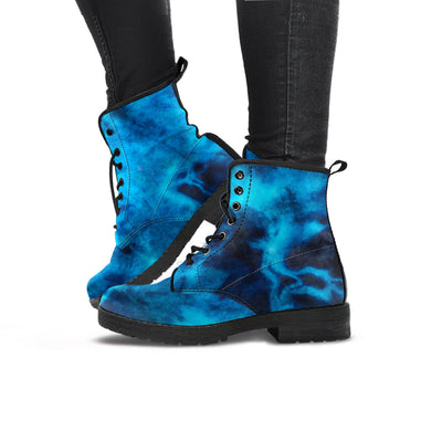 Blue Tie Dye Grunge Womens Boots