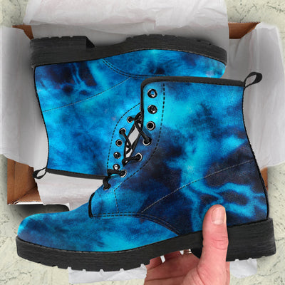 Blue Tie Dye Grunge Womens Boots