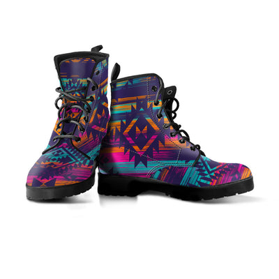 Colorful Boho Aztec Streaks Womens Boots