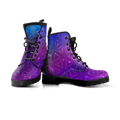 Purple Stars Pattern Womens Boots
