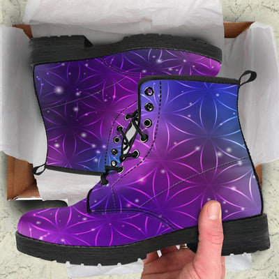 Purple Stars Pattern Womens Boots