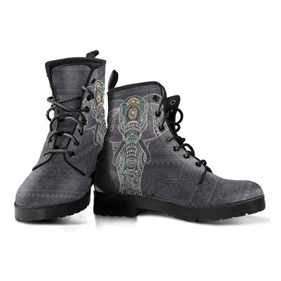 Dark Grey Boho Elephant Womens Boots