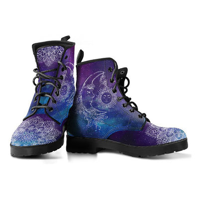 Purple Sun & Moon Mandala Womens Boots