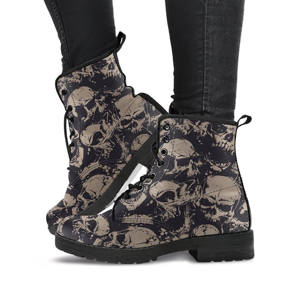 Abstract Skulls Womens Boots
