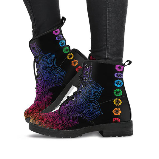 Colorful Mandala Chakras Womens Boots
